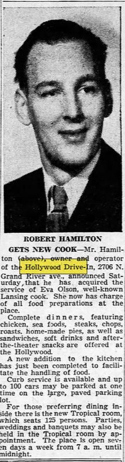 Hollywood Drive-In (Tonys Lounge) - Sep 1954 Article (newer photo)